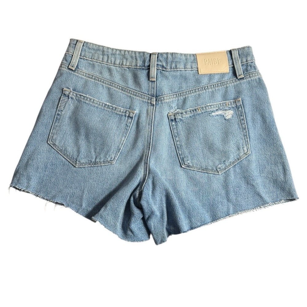 PAIGE‎ Noella Short Barcelona Distressed Light Wash Denim Cutoffs 4 27 - Picture 2 of 8